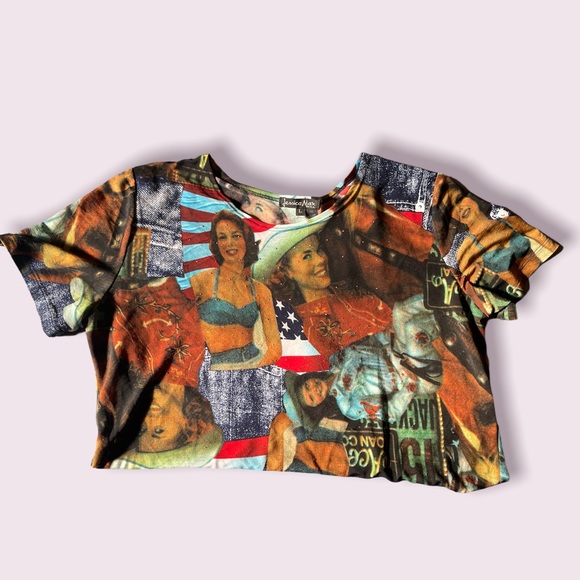 Tops - Cute Vintage-style Collage Summer Tee
